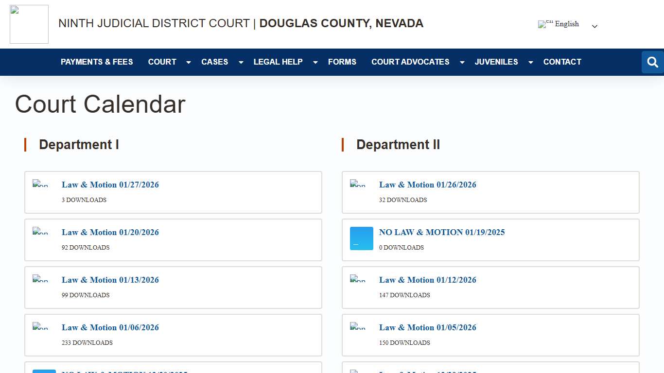 Calendar - Douglas County District Court