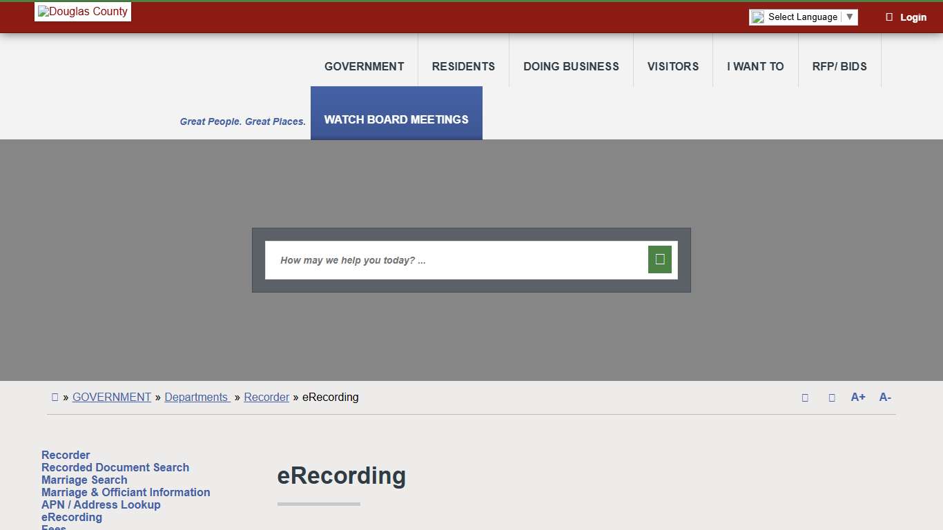 eRecording - Douglas County, Nevada