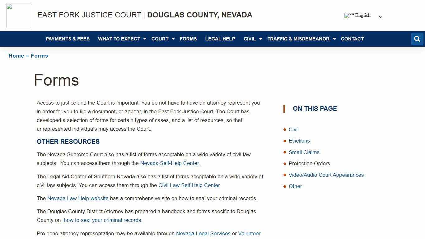 Forms - East Fork Justice Court