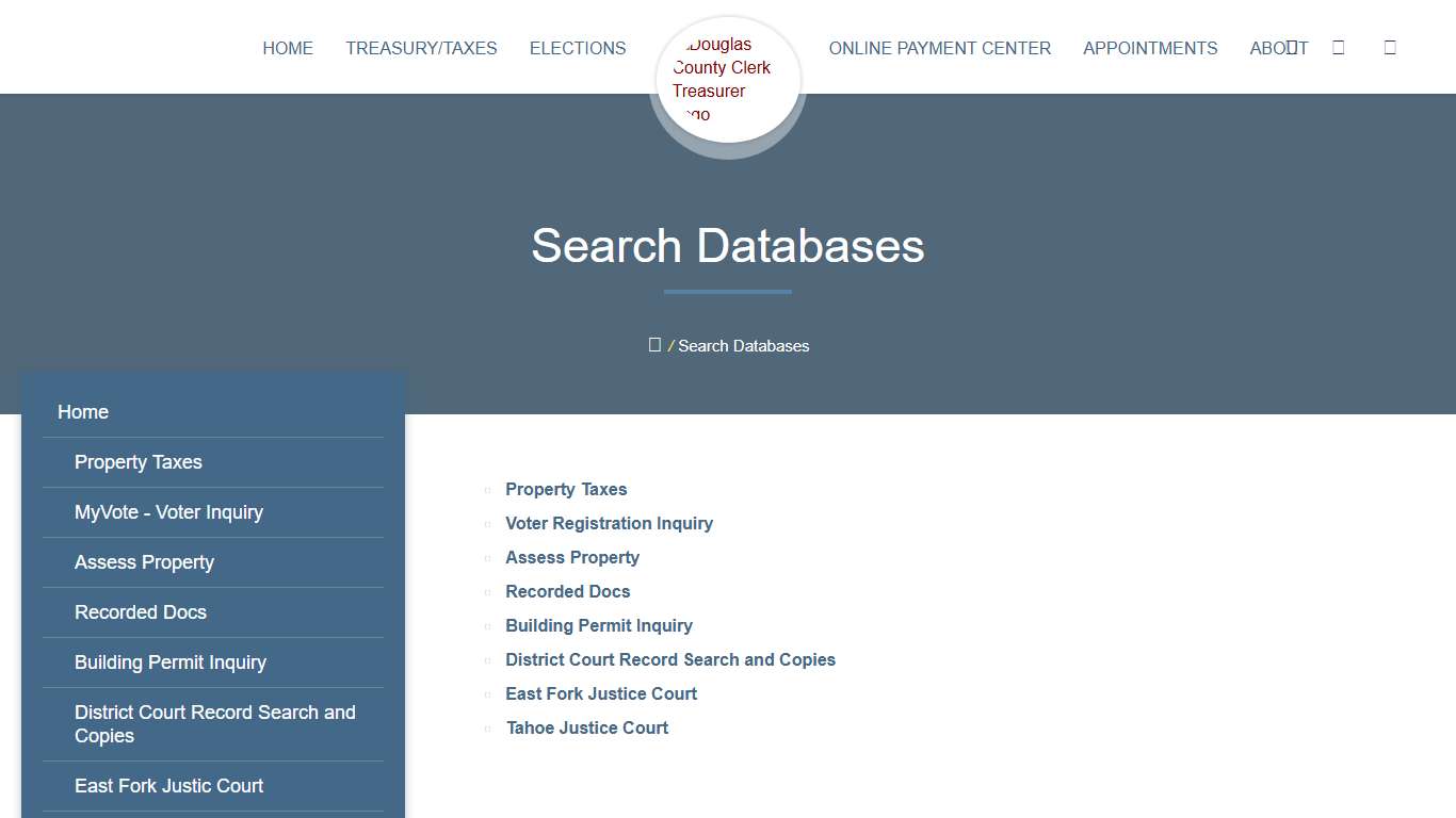 Search Databases - Douglas County Clerk Treasurer