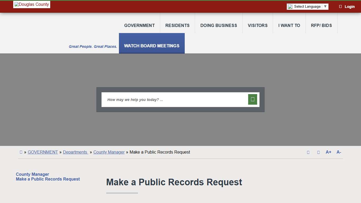 Make a Public Records Request - Douglas County, Nevada